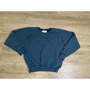 Rivian Womens Sz S Sweatshirt Crew Neck Long Sleeve Pullover Blue Organic Cotton